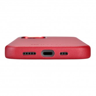 iCarer Case Leather genuine leather case for iPhone 12 Pro / iPhone 12 red (WMI1216-RD) (MagSafe compatible)