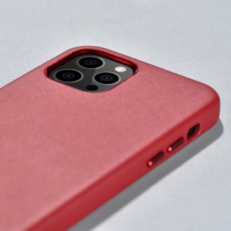 iCarer Case Leather genuine leather case for iPhone 12 Pro / iPhone 12 red (WMI1216-RD) (MagSafe compatible)