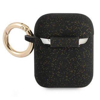 Guess GUA2SGGEK kryt AirPods černo/černý silikonový třpytivý