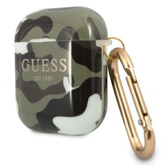 Guess GUA2UCAMA kryt AirPods zelený/khaki Camo Collection