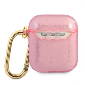 Guess GUA2UCG4GP kryt AirPods růžový/růžový Glitter Collection