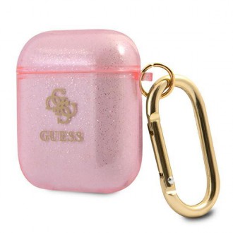 Guess GUA2UCG4GP kryt AirPods růžový/růžový Glitter Collection