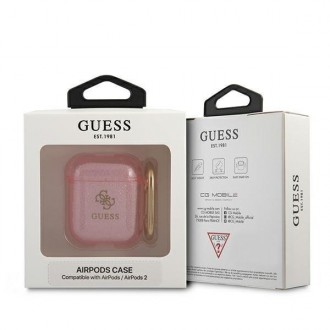 Guess GUA2UCG4GP kryt AirPods růžový/růžový Glitter Collection
