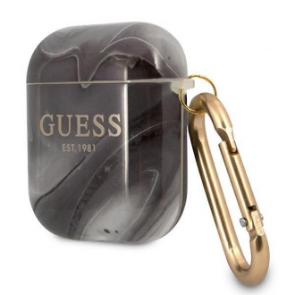 Guess GUA2UNMK kryt AirPods black/black Marble Collection