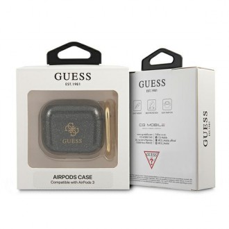 Guess GUA3UCG4GK kryt AirPods 3 black/black Glitter Collection