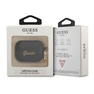 Kryt Guess GUAPSSSK AirPods Pro černo/černý silikonový Vintage Script