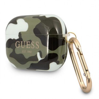 Guess GUAPUCAMA AirPods Pro kryt zelený/khaki Camo Collection