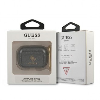 Guess GUAPUCG4GK kryt AirPods Pro black/black Glitter Collection