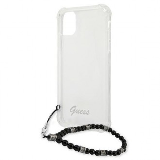 Guess GUHCP12LKPSBK iPhone 12 Pro Max 6,7&quot; průhledný pevný obal Black Pearl