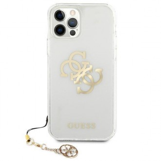 Guess GUHCP12LKS4GGO iPhone 12 Pro Max 6,7&quot; průhledný pevný obal 4G Gold Charms Collection