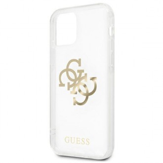Guess GUHCP12LKS4GGO iPhone 12 Pro Max 6,7&quot; průhledný pevný obal 4G Gold Charms Collection
