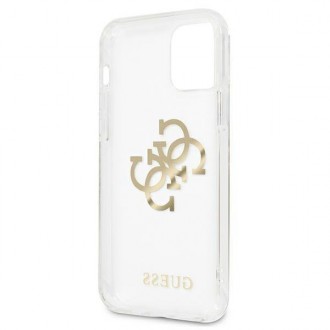 Guess GUHCP12LKS4GGO iPhone 12 Pro Max 6,7&quot; průhledný pevný obal 4G Gold Charms Collection