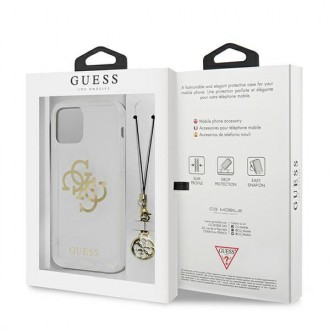 Guess GUHCP12LKS4GGO iPhone 12 Pro Max 6,7&quot; průhledný pevný obal 4G Gold Charms Collection