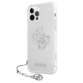 Guess GUHCP12LKS4GSI iPhone 12 Pro Max 6,7&quot; průhledný pevný obal 4G Silver Charms Collection