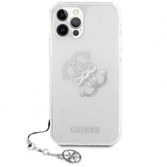 Guess GUHCP12LKS4GSI iPhone 12 Pro Max 6,7&quot; průhledný pevný obal 4G Silver Charms Collection