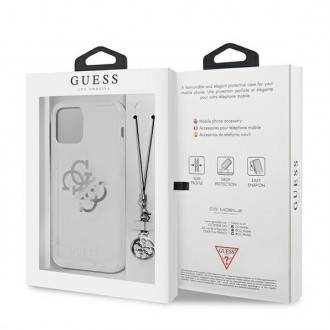 Guess GUHCP12LKS4GSI iPhone 12 Pro Max 6,7&quot; průhledný pevný obal 4G Silver Charms Collection