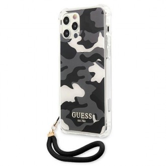 Guess GUHCP12LKSARBK iPhone 12 Pro Max 6,7&quot; černo/černé pevné pouzdro Camo Collection