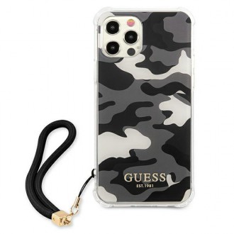 Guess GUHCP12LKSARBK iPhone 12 Pro Max 6,7&quot; černo/černé pevné pouzdro Camo Collection