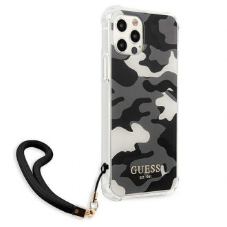 Guess GUHCP12LKSARBK iPhone 12 Pro Max 6,7&quot; černo/černé pevné pouzdro Camo Collection