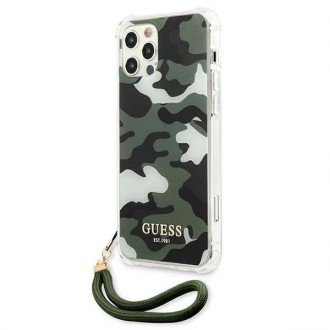 Guess GUHCP12LKSARKA iPhone 12 Pro Max 6,7&quot; zelený/khaki pevný obal Camo Collection