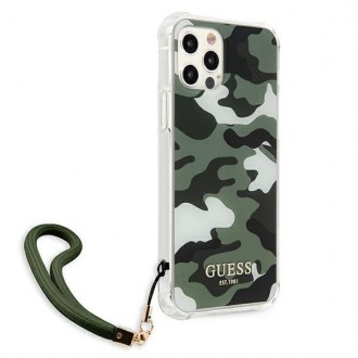 Guess GUHCP12LKSARKA iPhone 12 Pro Max 6,7&quot; zelený/khaki pevný obal Camo Collection