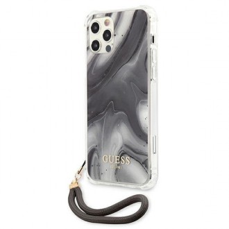 Guess GUHCP12LKSMAGR iPhone 12 Pro Max 6,7&quot; šedý/šedý pevný obal Marble Collection