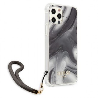 Guess GUHCP12LKSMAGR iPhone 12 Pro Max 6,7&quot; šedý/šedý pevný obal Marble Collection