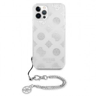 Guess GUHCP12LKSPESI iPhone 12 Pro Max 6,7&quot; stříbrný/stříbrný pevný obal Peony Chain Collection