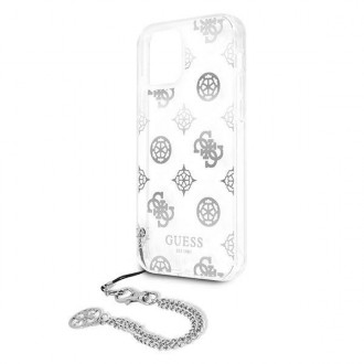 Guess GUHCP12LKSPESI iPhone 12 Pro Max 6,7&quot; stříbrný/stříbrný pevný obal Peony Chain Collection