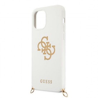 Guess GUHCP12LLSC4GWH iPhone 12 Pro Max 6,7&quot; bílý/bílý pevný obal 4G Gold Chain Collection