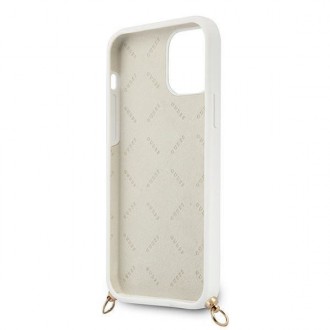 Guess GUHCP12LLSC4GWH iPhone 12 Pro Max 6,7&quot; bílý/bílý pevný obal 4G Gold Chain Collection