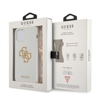 Guess GUHCP12LLSC4GWH iPhone 12 Pro Max 6,7&quot; bílý/bílý pevný obal 4G Gold Chain Collection