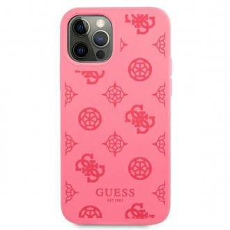 Guess GUHCP12LLSPEFU iPhone 12 Pro Max 6,7&quot; fuchsiový/fuchsiový pevný obal Peony Collection