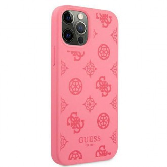 Guess GUHCP12LLSPEFU iPhone 12 Pro Max 6,7&quot; fuchsiový/fuchsiový pevný obal Peony Collection