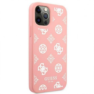 Guess GUHCP12LLSPEWPI iPhone 12 Pro Max 6,7&quot; růžové/růžové pevné pouzdro Peony Collection