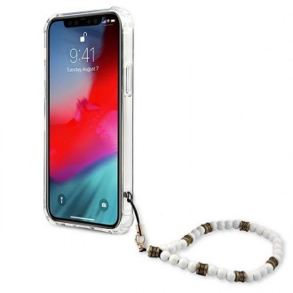 Guess GUHCP12MKPSWH iPhone 12/12 Pro 6,1&quot; průhledné pevné pouzdro White Pearl