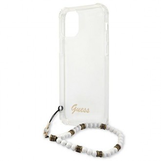 Guess GUHCP12MKPSWH iPhone 12/12 Pro 6,1&quot; průhledné pevné pouzdro White Pearl
