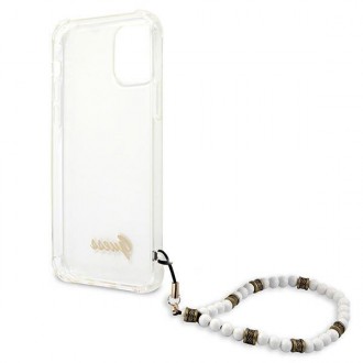 Guess GUHCP12MKPSWH iPhone 12/12 Pro 6,1&quot; průhledné pevné pouzdro White Pearl