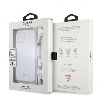 Guess GUHCP12MKPSWH iPhone 12/12 Pro 6,1&quot; průhledné pevné pouzdro White Pearl