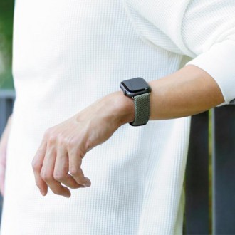UNIQ pasek Aspen Apple Watch 40/38/41mm Series 4/5/6/7/8/SE/SE2 Braided niebieski/oxford blue