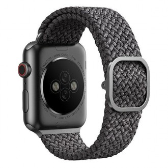 UNIQ pasek Aspen Apple Watch 40/38/41mm Series 4/5/6/7/8/SE/SE2 Braided szary/granite grey