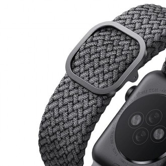 UNIQ pasek Aspen Apple Watch 40/38/41mm Series 4/5/6/7/8/SE/SE2 Braided szary/granite grey