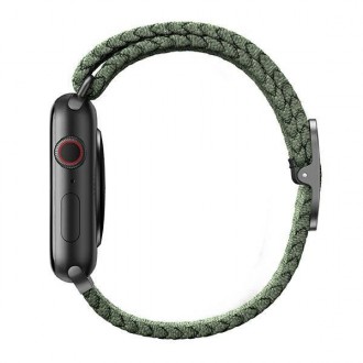 UNIQ pasek Aspen Apple Watch 40/38/41mm Series 4/5/6/7/8/SE/SE2 Braided zielony/cypress green