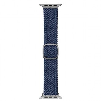 UNIQ pasek Aspen Apple Watch 44/42/45mm Series 4/5/6/7/8/SE/SE2 Braided niebieski/oxford blue