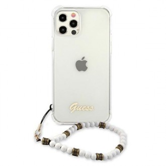 Guess GUHCP12LKPSWH iPhone 12 Pro Max 6,7&quot; průhledné pevné pouzdro White Pearl