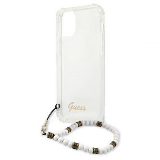 Guess GUHCP12LKPSWH iPhone 12 Pro Max 6,7&quot; průhledné pevné pouzdro White Pearl