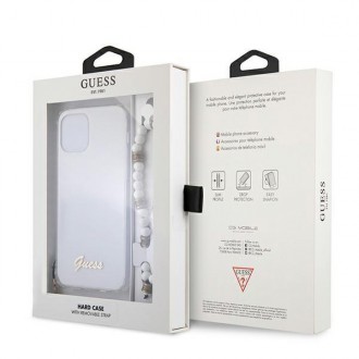 Guess GUHCP12LKPSWH iPhone 12 Pro Max 6,7&quot; průhledné pevné pouzdro White Pearl