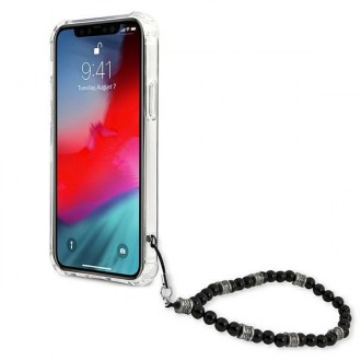 Guess GUHCP12MKPSBK iPhone 12/12 Pro 6,1&quot; průhledné pevné pouzdro Black Pearl
