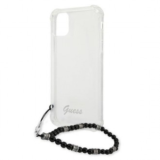 Guess GUHCP12MKPSBK iPhone 12/12 Pro 6,1&quot; průhledné pevné pouzdro Black Pearl