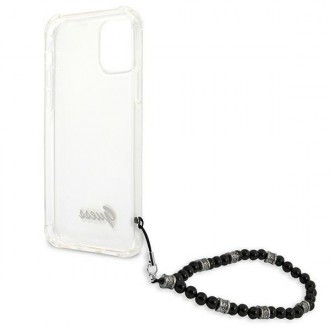 Guess GUHCP12MKPSBK iPhone 12/12 Pro 6,1&quot; průhledné pevné pouzdro Black Pearl